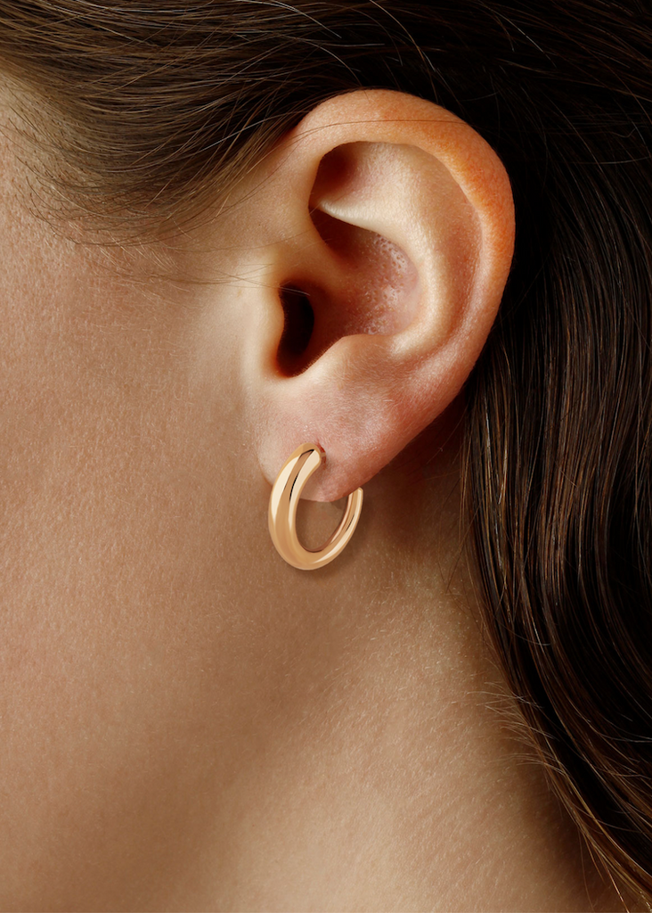 Carla Corp | 14K Gold Small Tapered Hoop Earrings