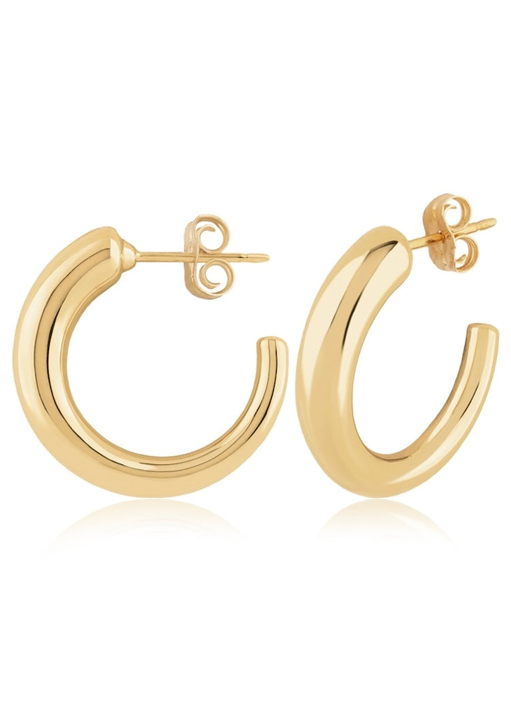 Carla Corp | 14K Gold Small Tapered Hoop Earrings