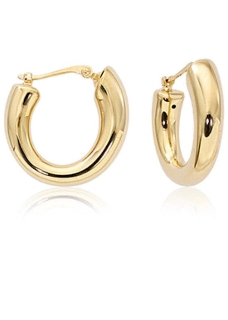 Carla Corp | 14k Gold Chubby Tapered Hoop Earrings