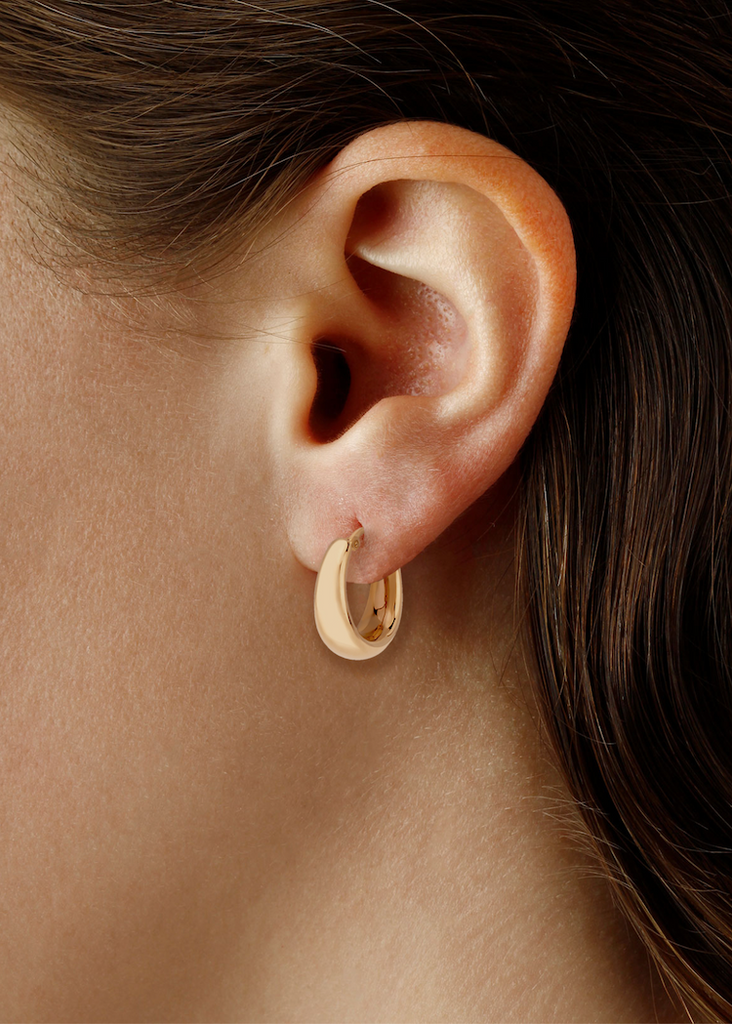 Carla Corp | 14k Gold Small Plain Bound Hoop Earrings