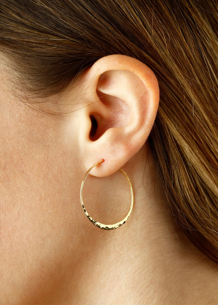 Carla Corp | Twist Hammered 14K Gold Hoop Earrings