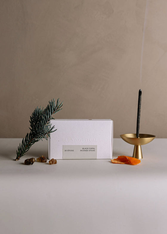 Cedar and Myrrh | Mini Black Copal Hand-Rolled Incense | 30 Sticks