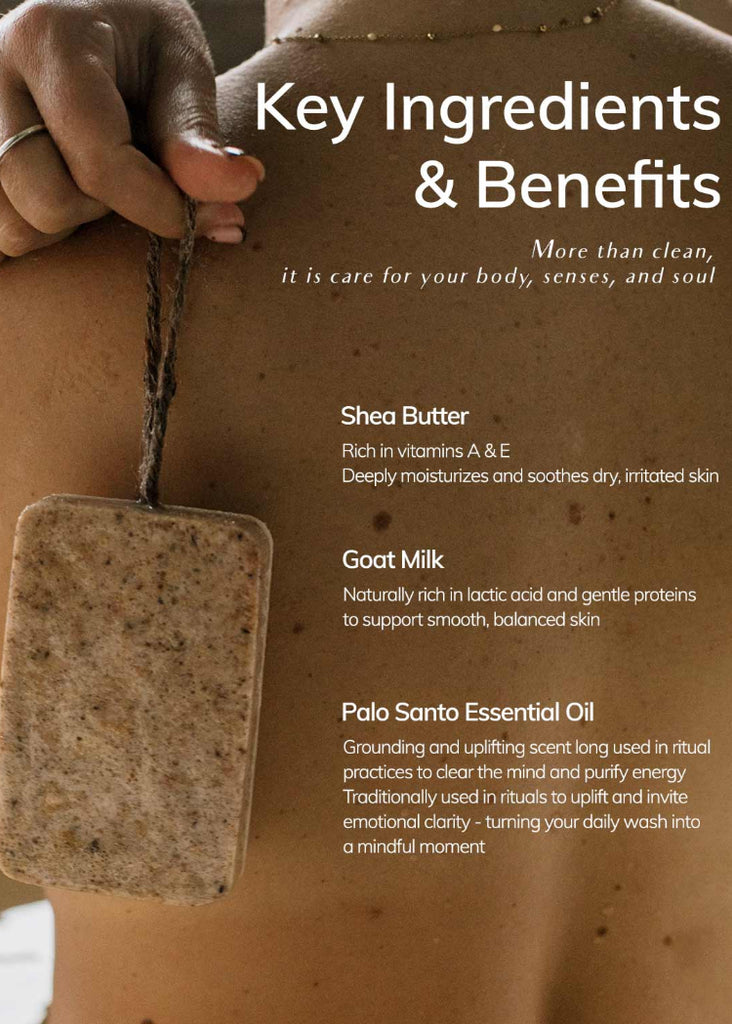 Cedar and Myrrh | Palo Santo Exfoliating Massage Bar Soap