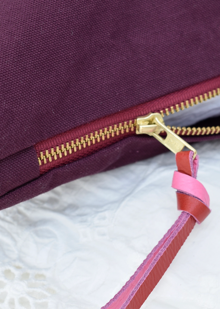 Celina Mancurti | Canvas Zipper Pouch | Cherry