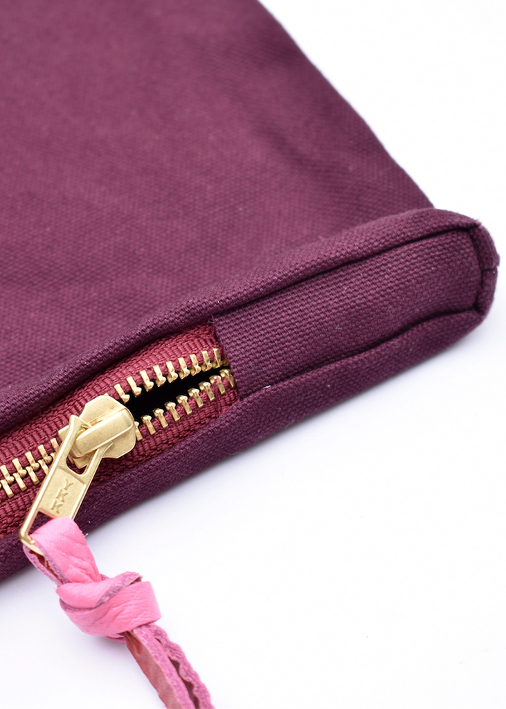 Celina Mancurti | Canvas Zipper Pouch | Cherry
