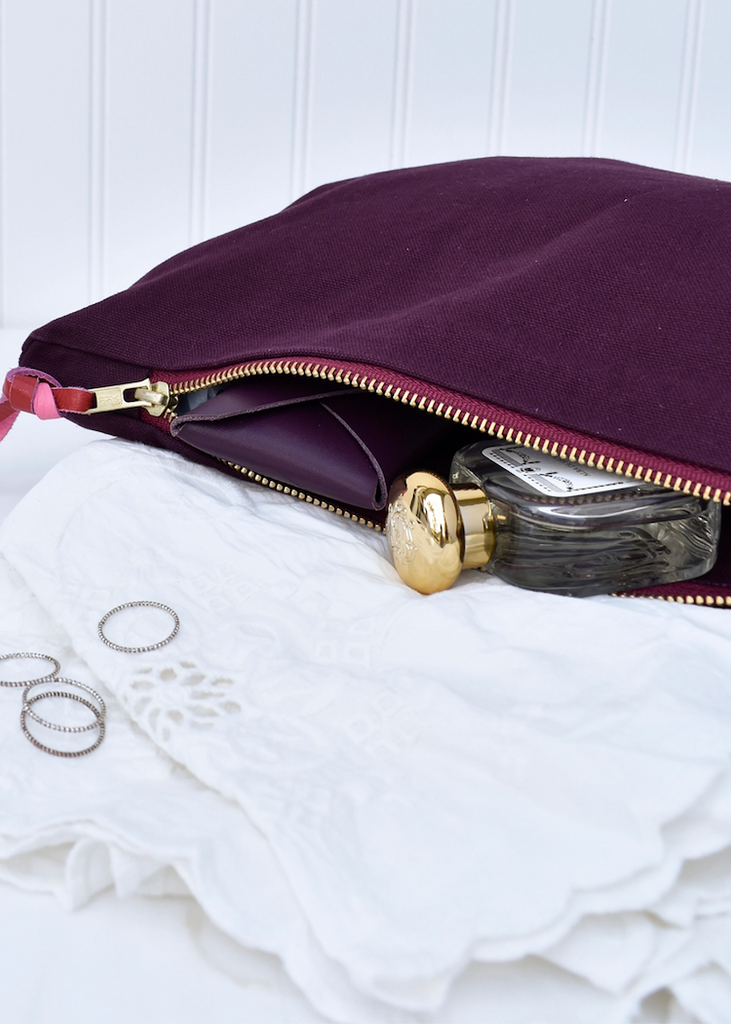 Celina Mancurti | Canvas Zipper Pouch | Cherry