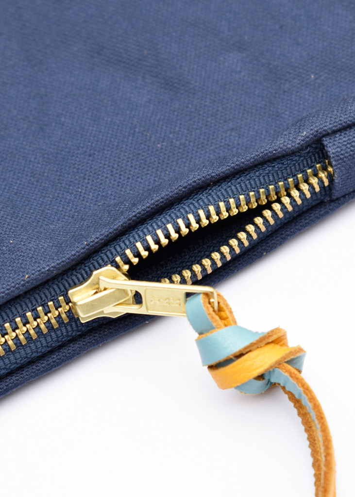 Celina Mancurti | Canvas Zipper Pouch | Navy