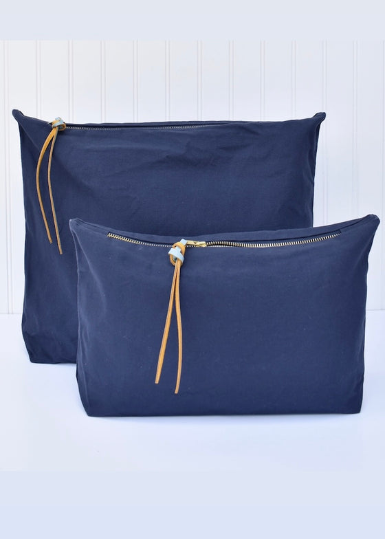 Celina Mancurti | Canvas Zipper Pouch | Navy