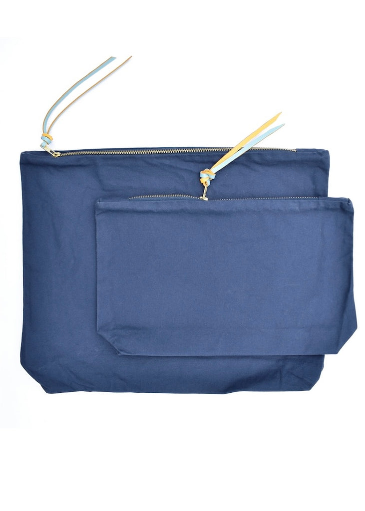 Celina Mancurti | Canvas Zipper Pouch | Navy