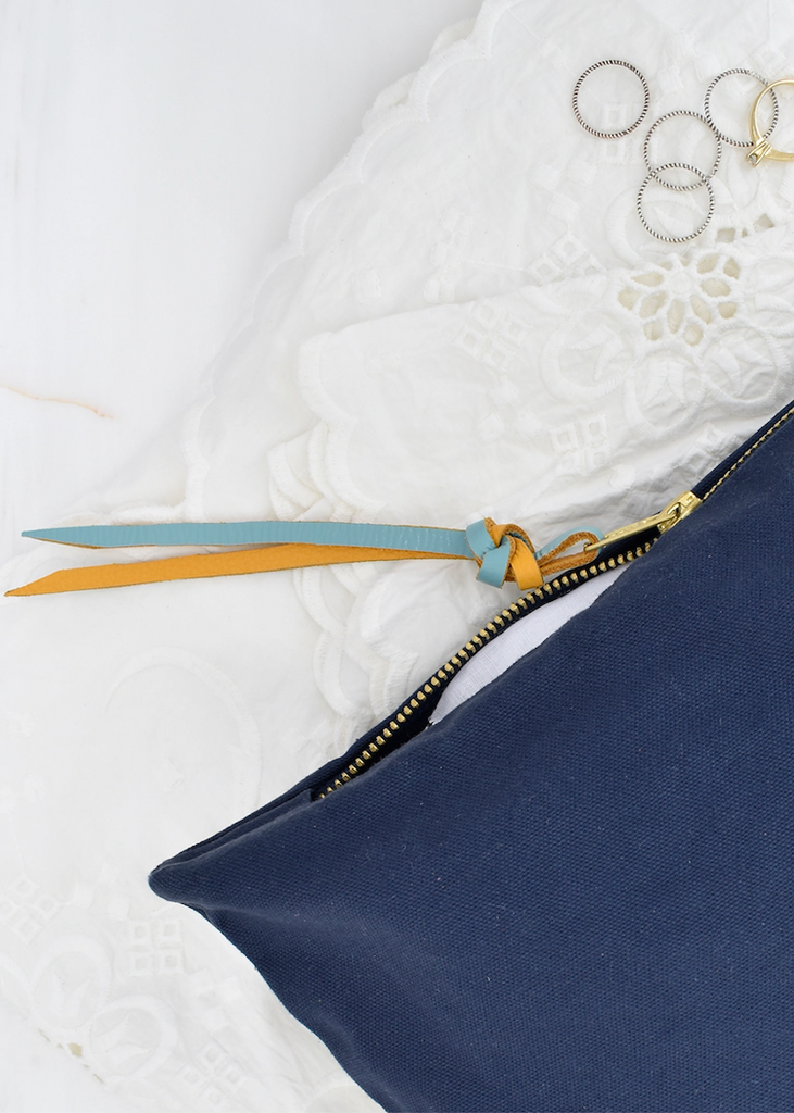 Celina Mancurti | Canvas Zipper Pouch | Navy