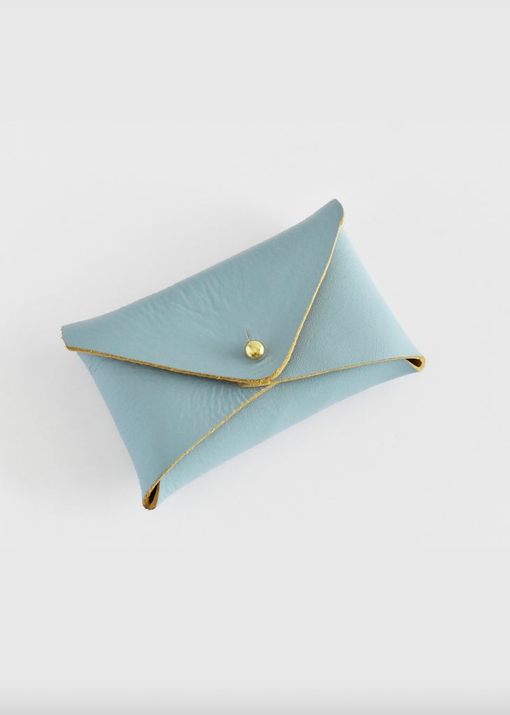 Celina Mancurti | Leather Card Holder | Turquoise & Mustard Inside