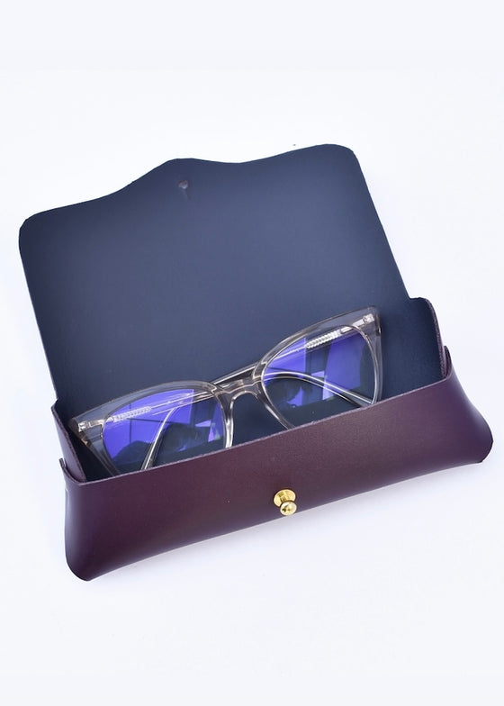 Celina Mancurti | Leather Eyeglasses Case | Cherry