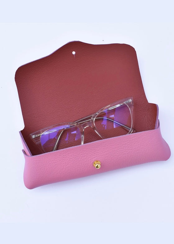 Celina Mancurti | Leather Eyeglasses Case | Pink
