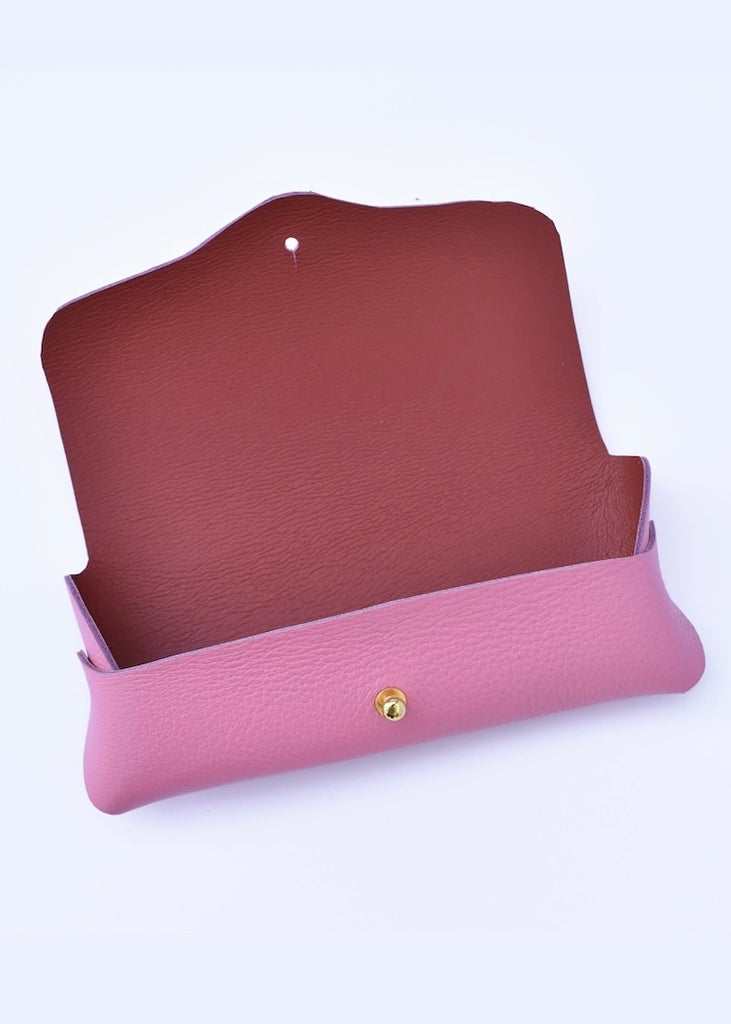 Celina Mancurti | Leather Eyeglasses Case | Pink