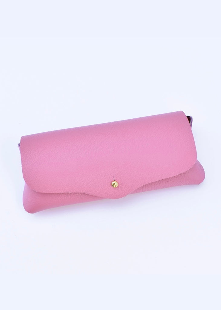 Celina Mancurti | Leather Eyeglasses Case | Pink