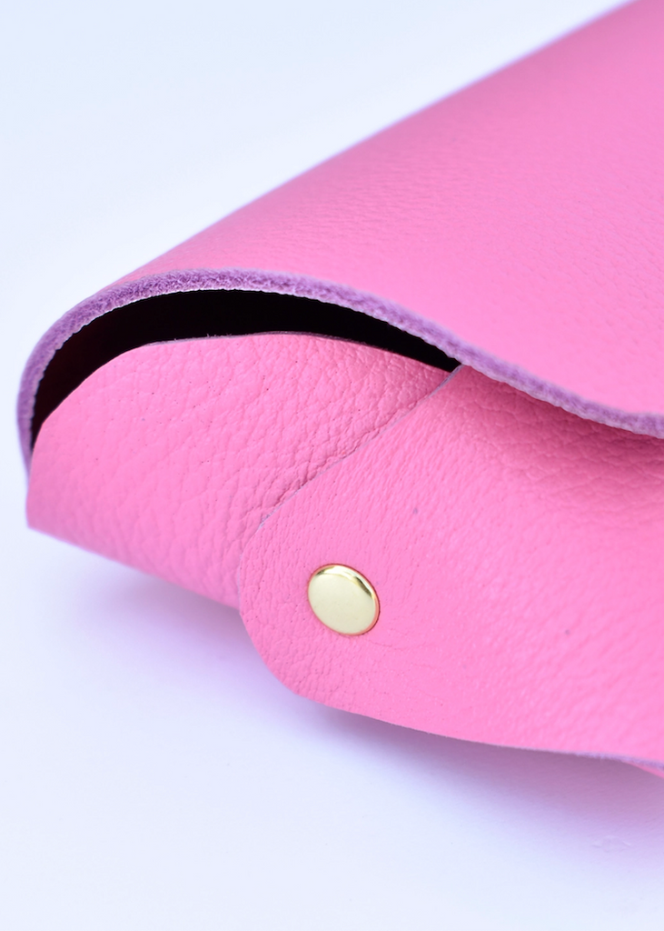 Celina Mancurti | Leather Eyeglasses Case | Pink