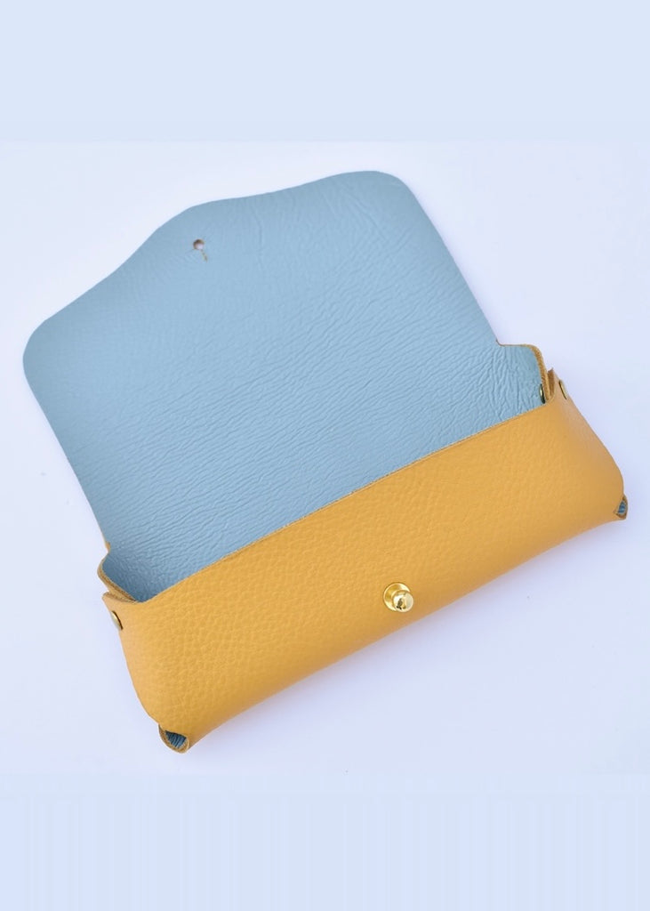 Celina Mancurti | Leather Eyeglasses Case | Yellow