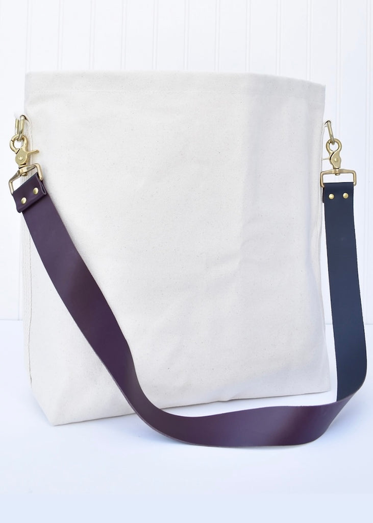 Celina Mancurti | Tote Bag with Leather Strap | Cherry/Navy
