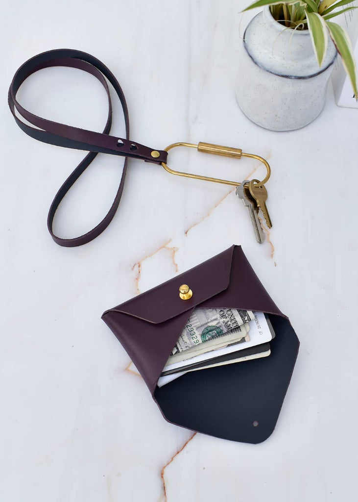 Celina Mancurti | Leather Keychain Cherry/Blue
