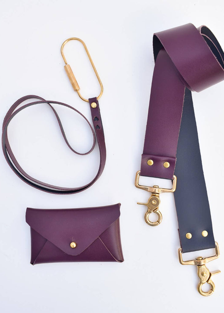 Celina Mancurti | Leather Keychain Cherry/Blue