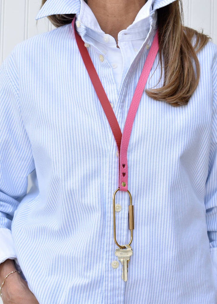 Celina Mancurti | Leather Keychain Pink/Red