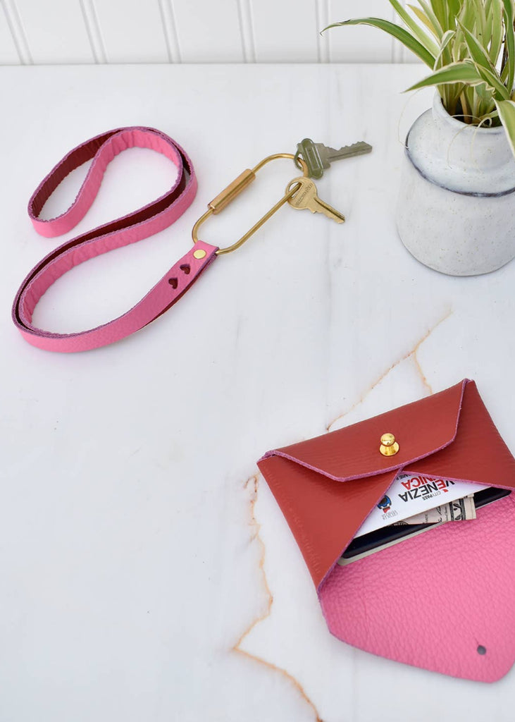 Celina Mancurti | Leather Keychain Pink/Red
