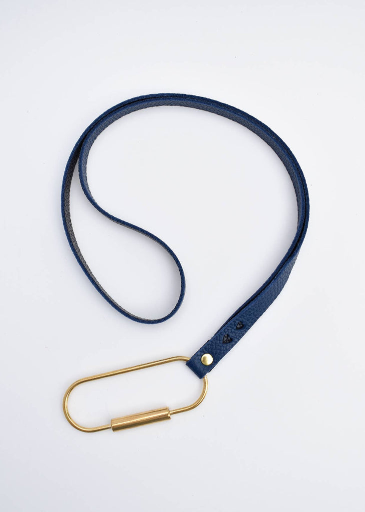 Celina Mancurti | Leather Keychain Navy/Black