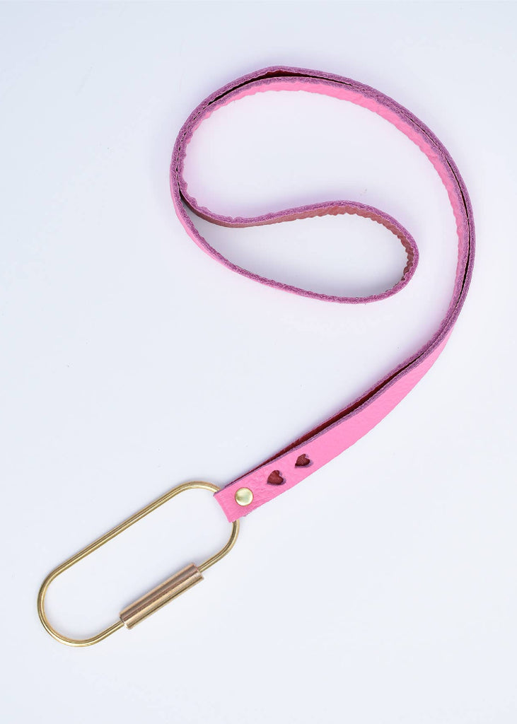 Celina Mancurti | Leather Keychain Pink/Red