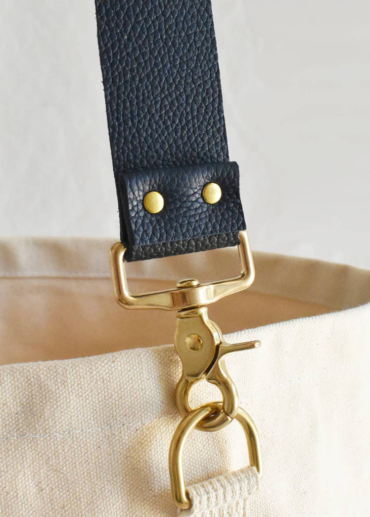 Celina Mancurti | Tote Bag with Leather Strap | Navy/Black