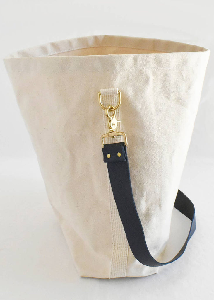 Celina Mancurti | Tote Bag with Leather Strap | Navy/Black