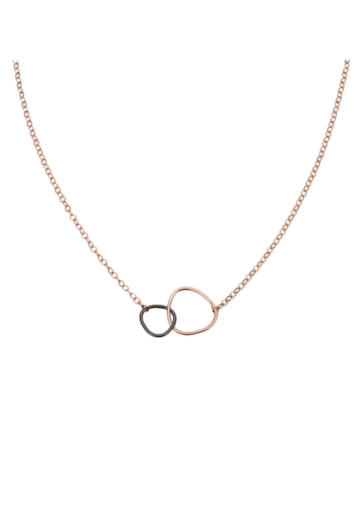 Colleen Mauer Designs | Black + Rose Gold Interlocking Necklace