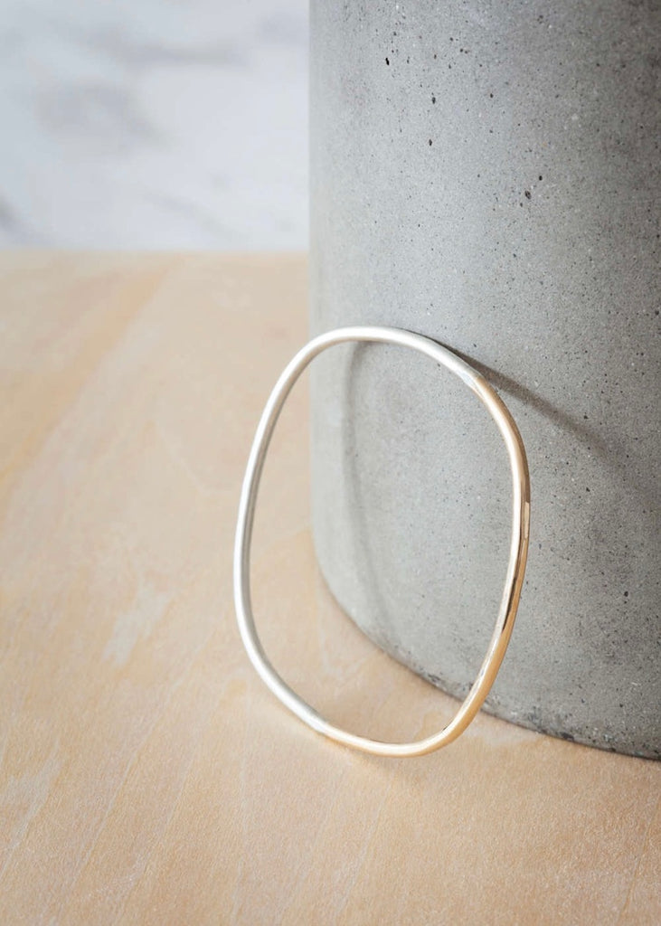 Colleen Mauer Designs | Gradient Silver + Yellow Gold Square Bangle