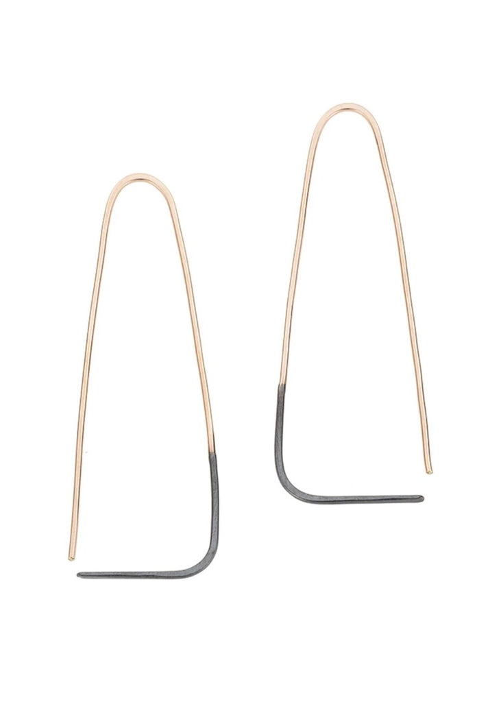 Colleen Mauer Designs | Large Black + Yellow Gold Pull-Through Earring