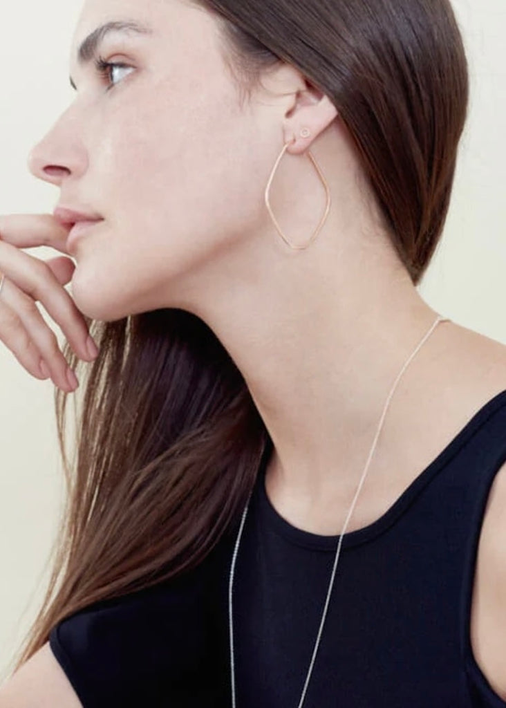 Colleen Mauer Designs | Large Yellow Gold Square Hoops Earrings
