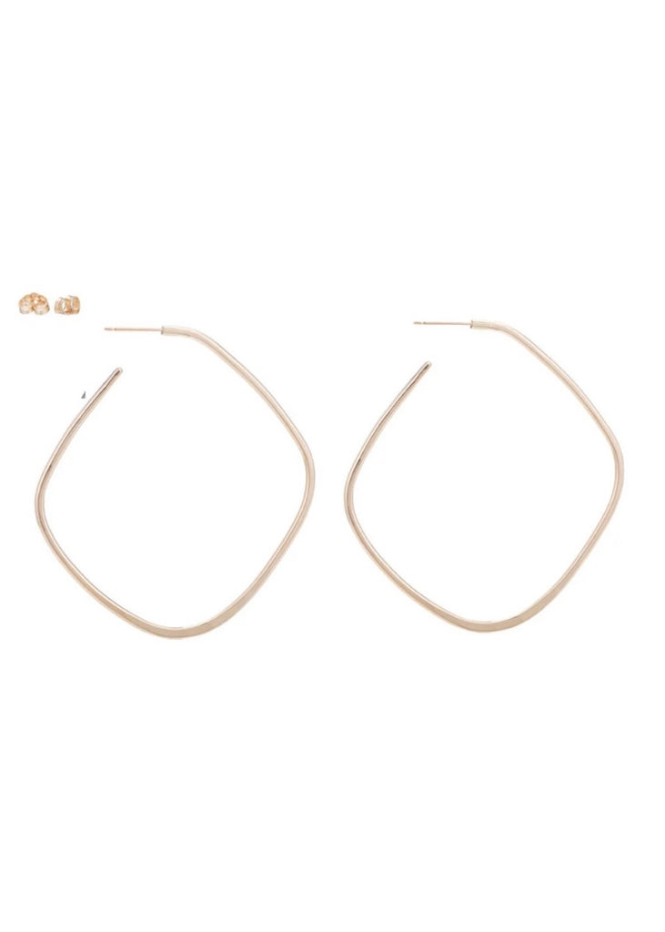 Colleen Mauer Designs | Large Yellow Gold Square Hoops Earrings