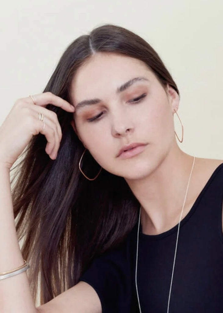 Colleen Mauer Designs | Large Yellow Gold Square Hoops Earrings