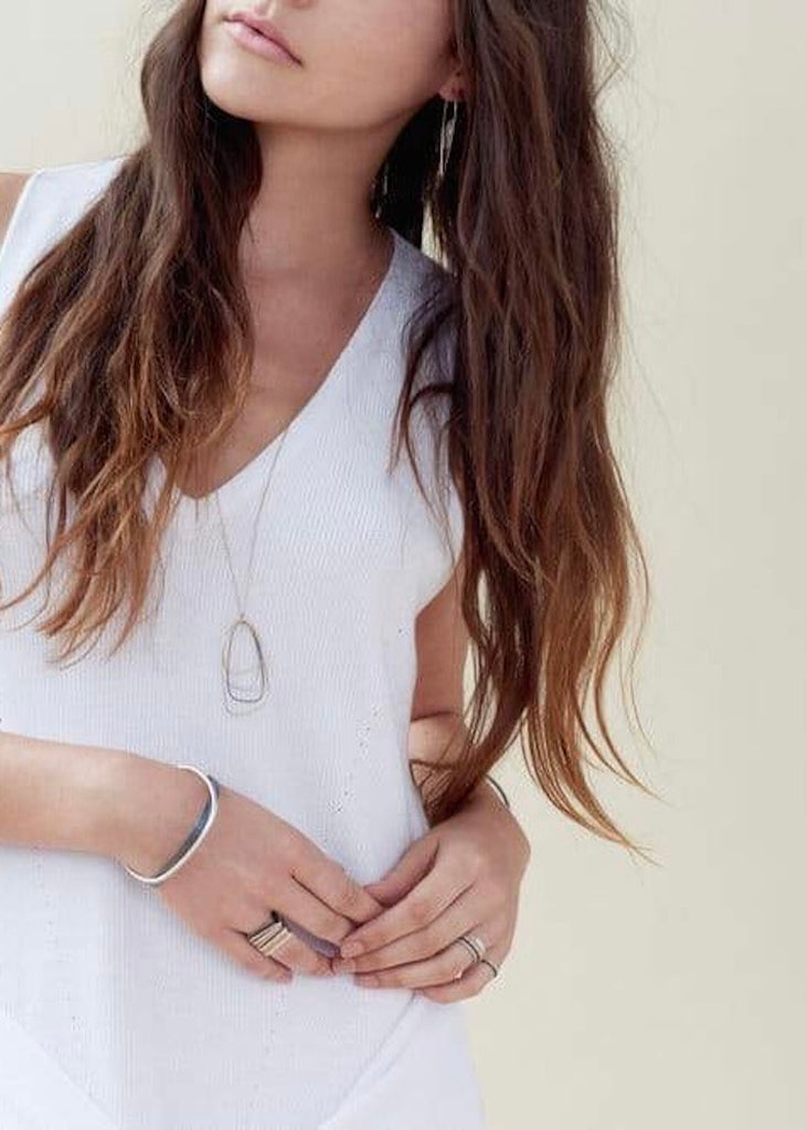 Colleen Mauer Designs | Long Tri-Toned Multi Triangle Necklace