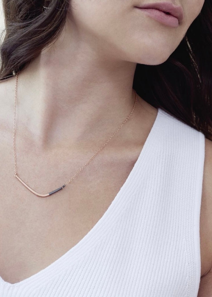 Colleen Mauer Designs | Mini Gold + Black Inflecto Necklace