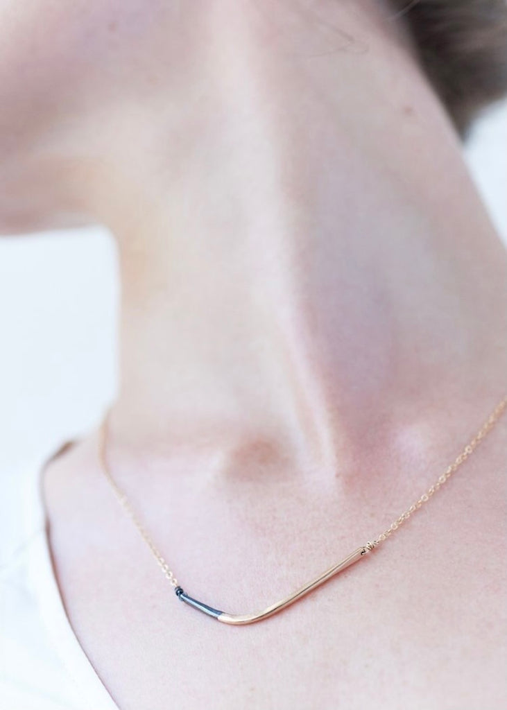 Colleen Mauer Designs | Mini Gold + Black Inflecto Necklace