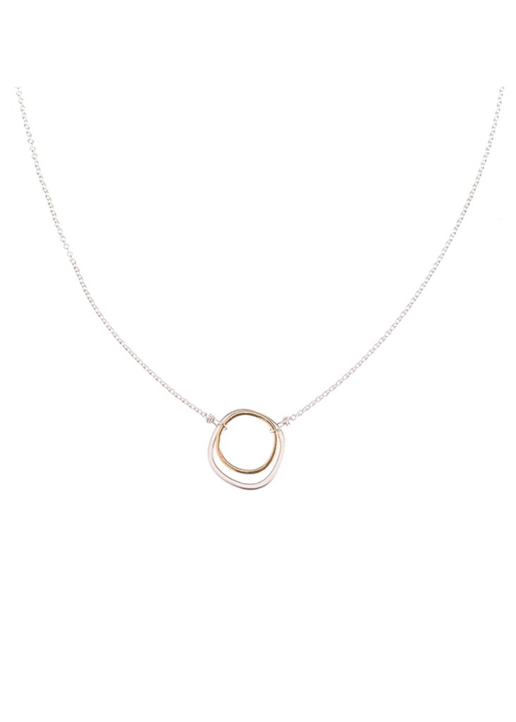 Colleen Mauer Designs | Silver + Gold Double Square Necklace