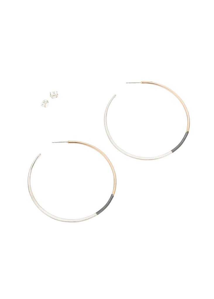 Colleen Mauer Designs | Tri-Toned Classic Circle Hoop Earrings