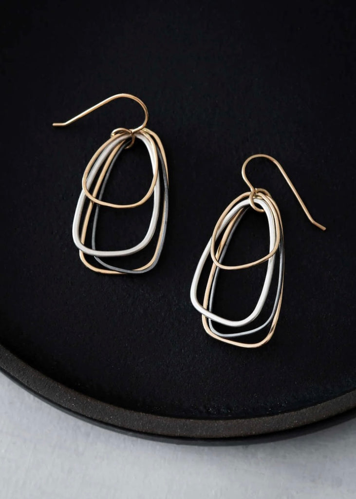 Colleen Mauer Designs | Tri-Toned Multi-Triangle Earrings
