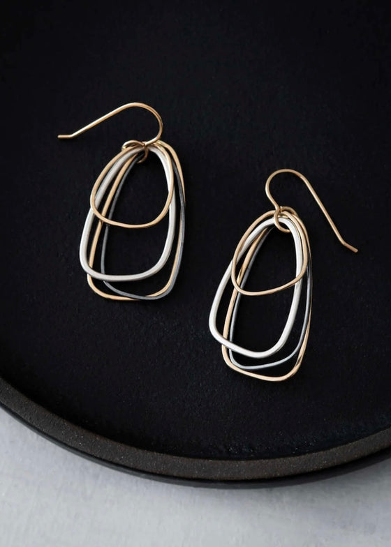 Colleen Mauer Designs | Tri-Toned Multi-Triangle Earrings