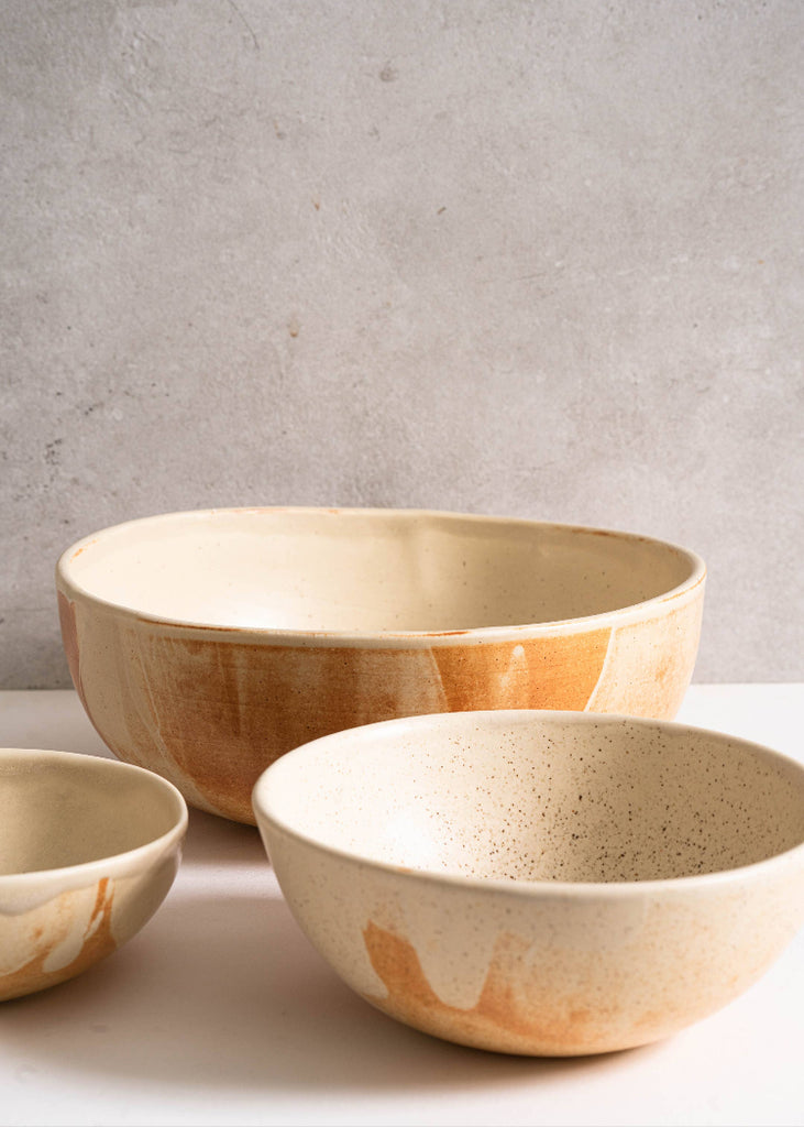 Creating Comfort Lab | Caramel Stoneware Nesting Bowl Set