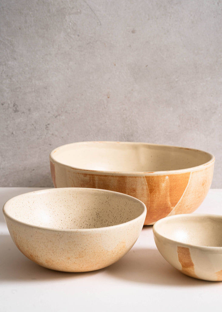 Creating Comfort Lab | Caramel Stoneware Nesting Bowl Set