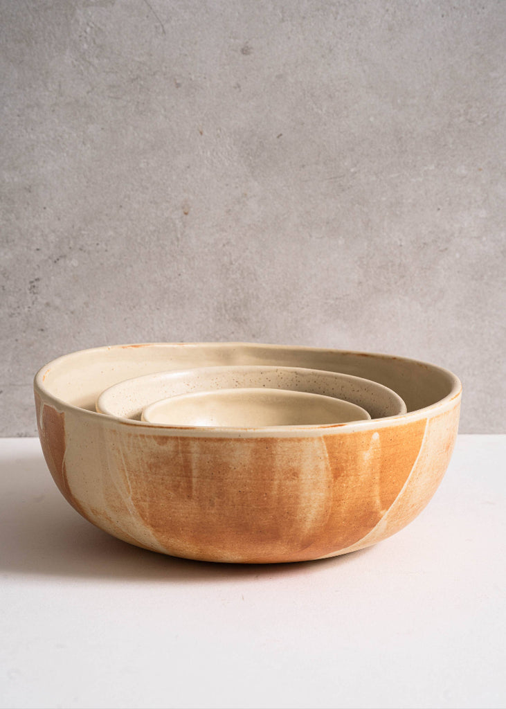 Creating Comfort Lab | Caramel Stoneware Nesting Bowl Set