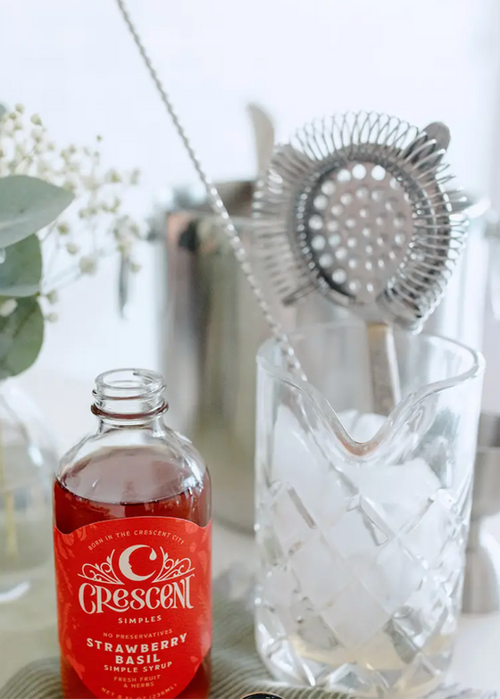 Crescent Simples | Strawberry Basil Simple Syrup