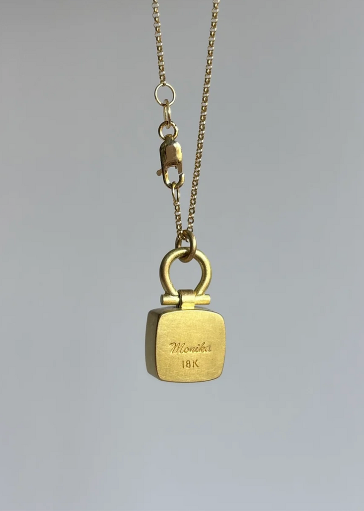 Monika Krol | Cushion Cut Brazilian Aquamarine Pendant Necklace