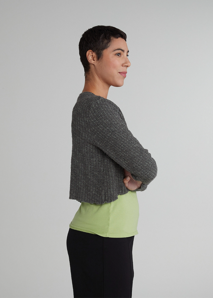 Cut Loose | Curved Crop Sweater - Clay Color