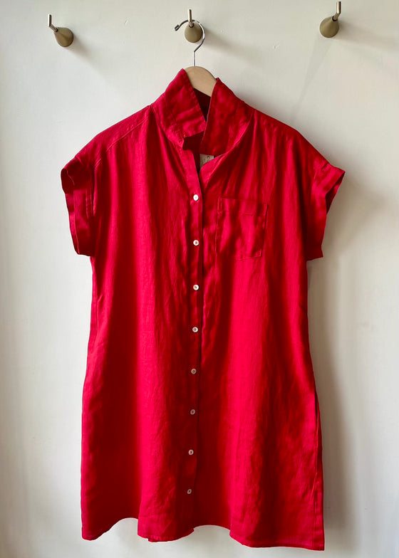 Cut Loose | Short Sleeve Shirt Dress | Cherry